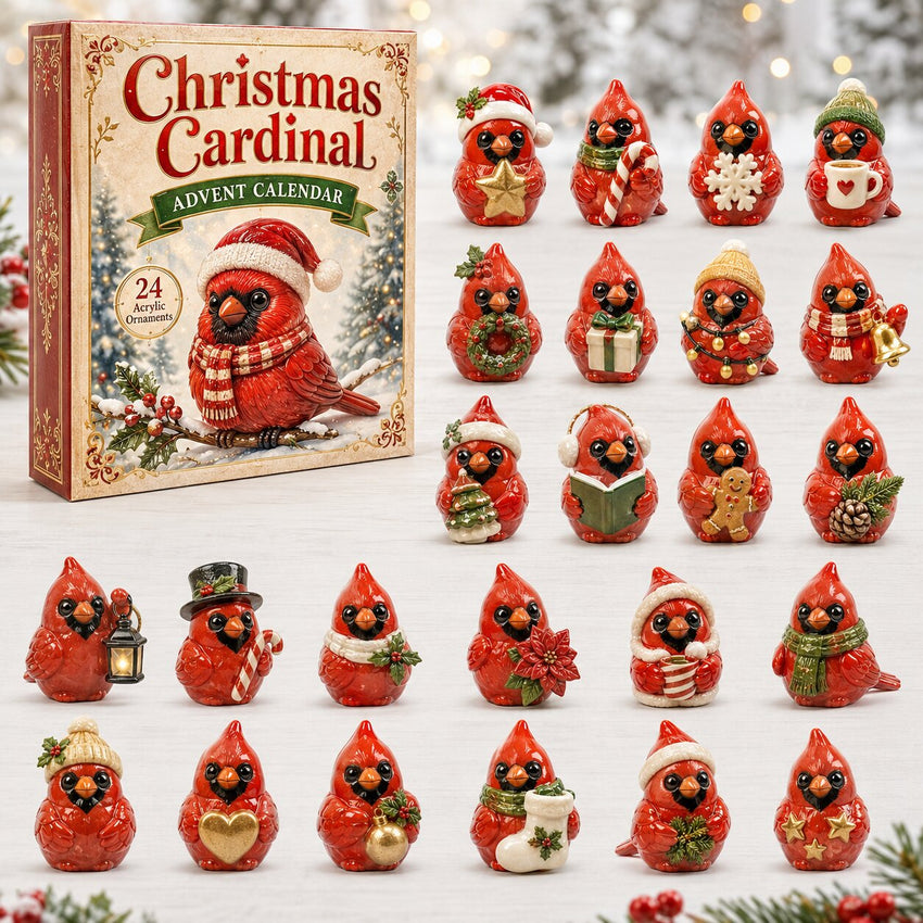 Cardinal Advent Calendar 2026 - 24-Day Festive Countdown, Acrylic Charms Blind Box - Gift For Festive Collectors AC0NT006